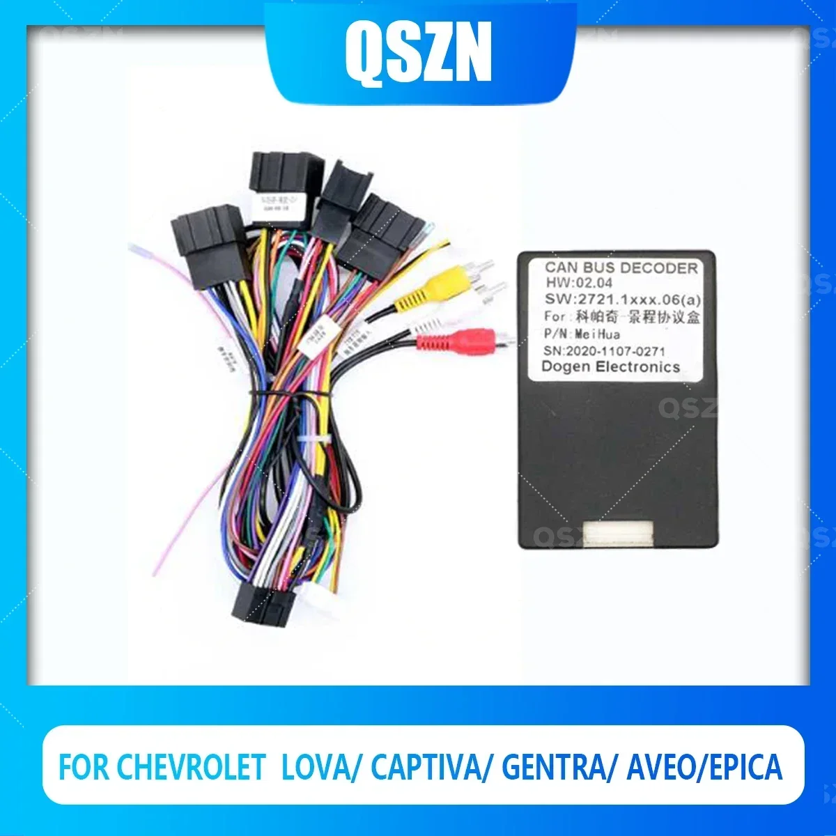 QSZN автомобильный радиоприемник canbus Box DJ-003 адаптер для CHEVROLET Lova/ Captiva/Gentra/ Aveo/Epica жгут проводов кабель питания Android