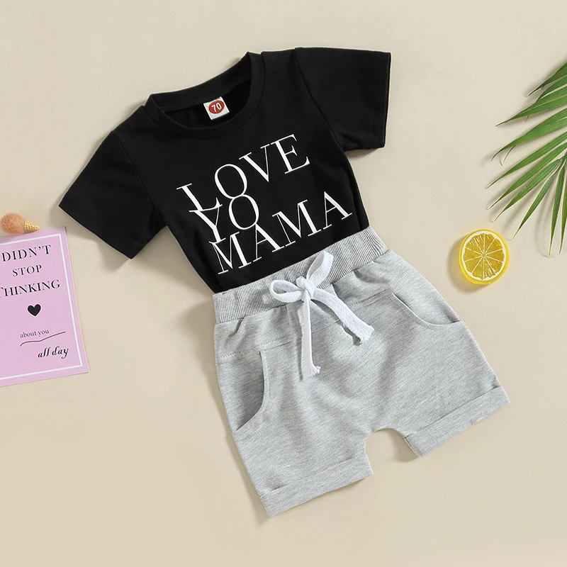 Комплект с шортами для новорожденных мальчиков футболка коротким рукавом и