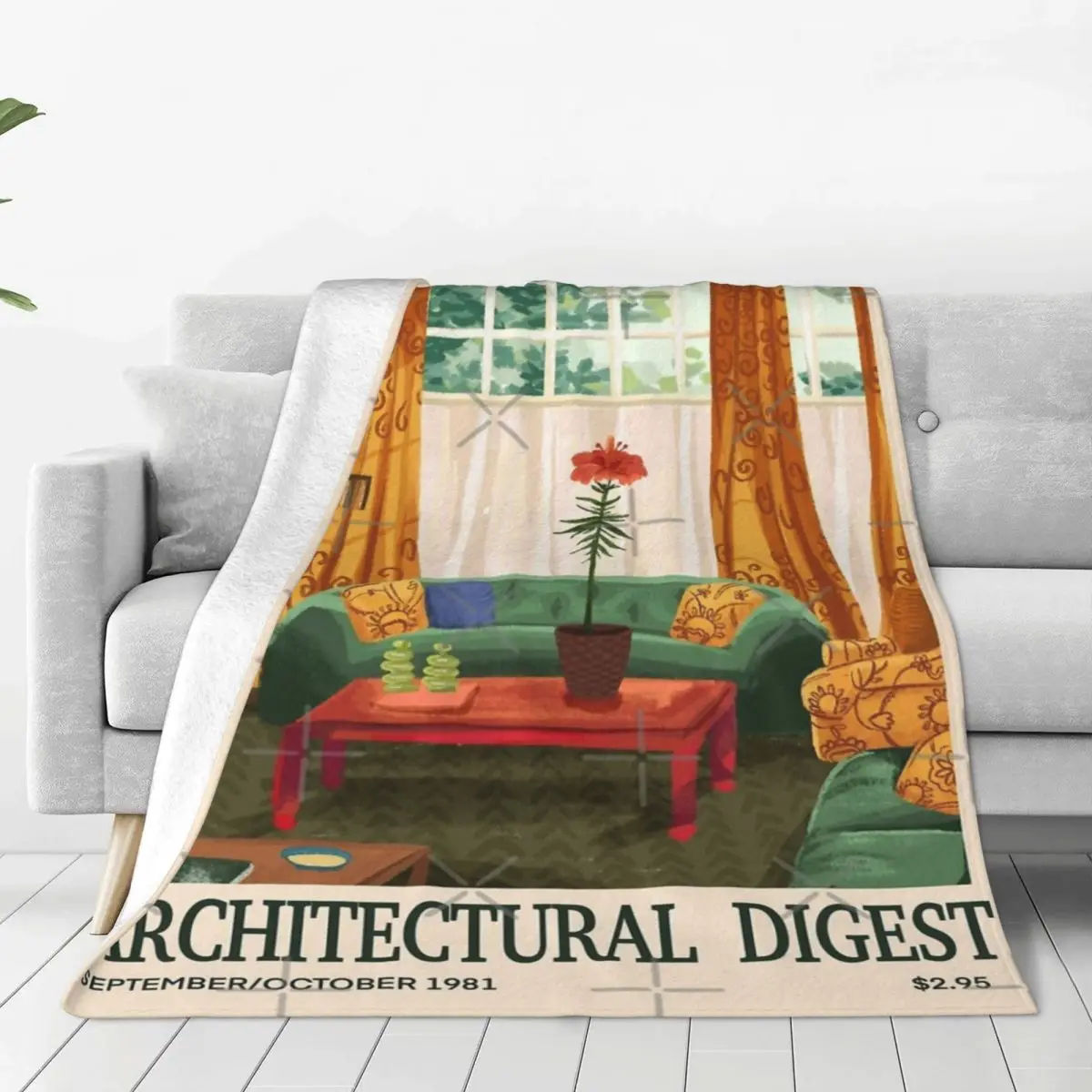 Вдохновленный архитектурным дайджетом винтажный Чехол 1981 одеяло покрывало на
