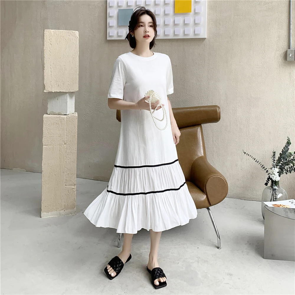 

Женское длинное платье-футболка, повседневное свободное черное платье-футболка, Прямая поставка, оптом