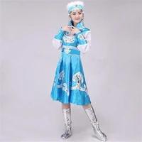 mongolian costume clothes ethnic minority mongolian robe adult female new dress grassland chinese folk dance performance costume