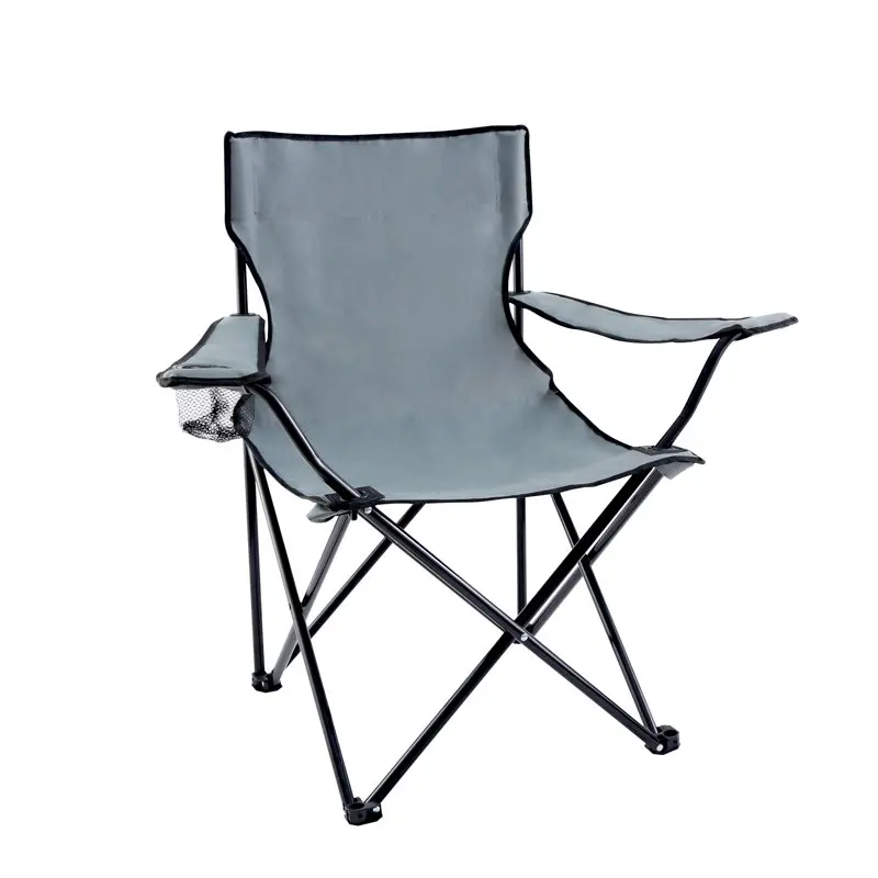 

Folding Camping Chair with Cup Holder, Grey