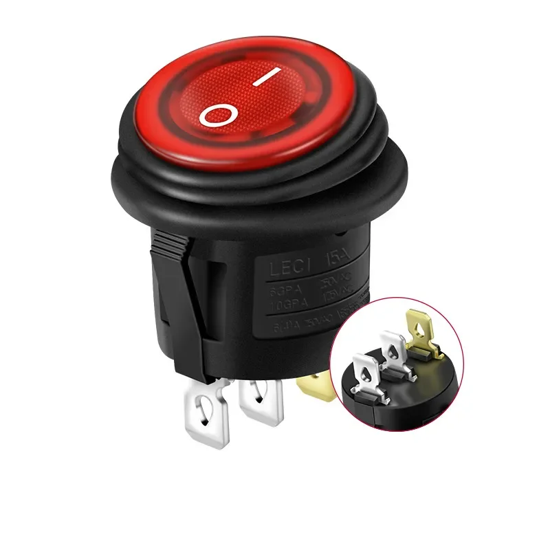 

Водонепроницаемый круглый переключатель SPST 6А 250В