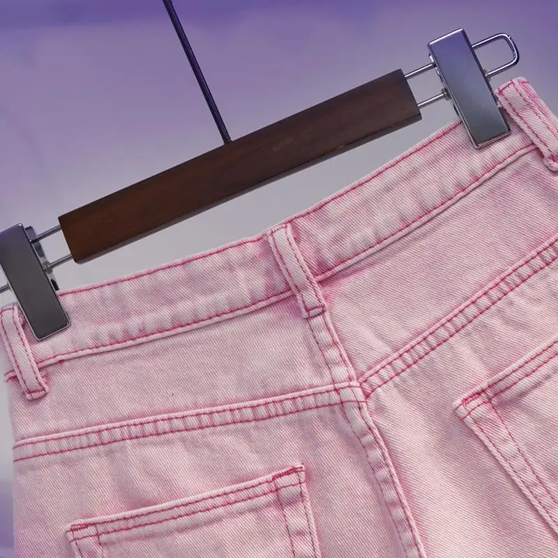 Large Size High Waist Denim Tassel Raw Edge Shorts Women'S Loose Wide-Leg Hot Pants Summer Fashion Korean Clothing 2023 New