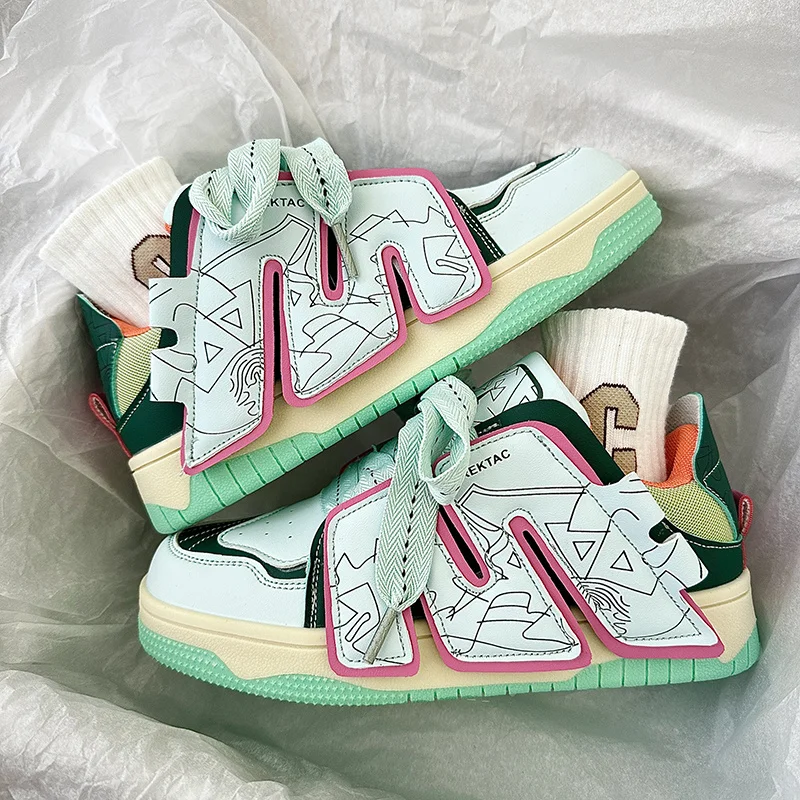 

Кроссовки мужские/женские с принтом, модная удобная обувь для скейтборда, на шнуровке