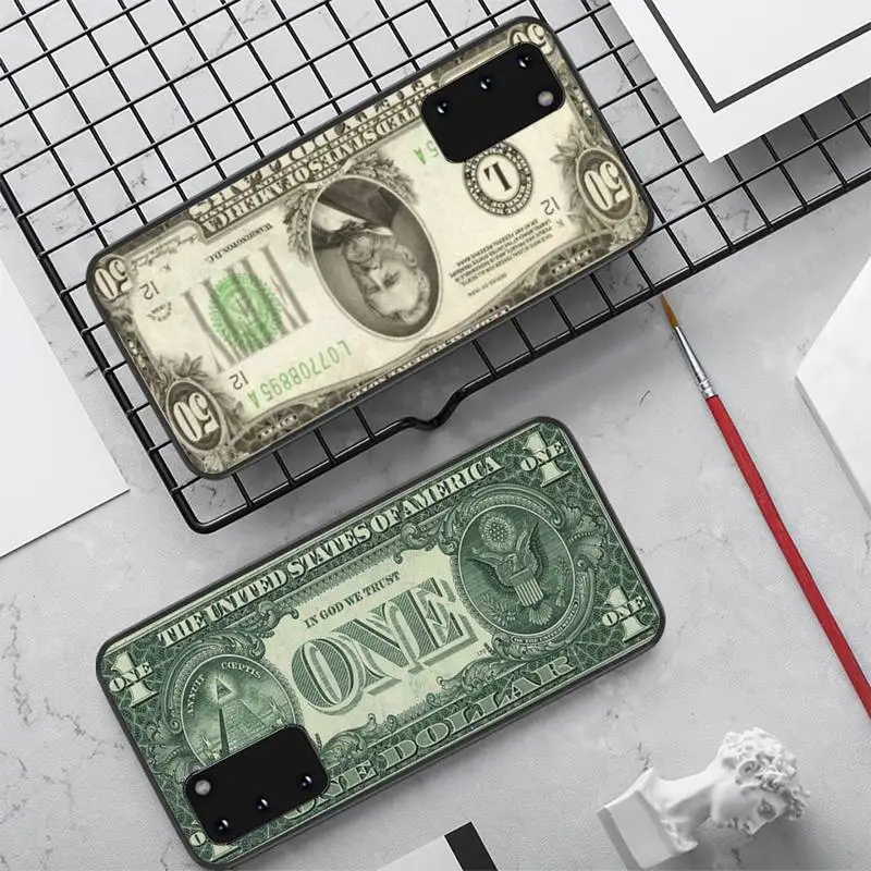 

YNDFCNB Money Dollars Phone Case for Samsung S20 lite S21 S10 S9 plus for Redmi Note8 9pro for Huawei Y6 cover