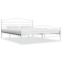 bed frame metal bed bedroom furniture white 160x200 cm