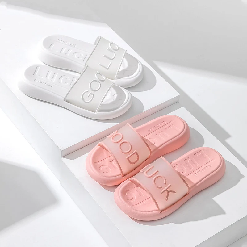 Women Letter Graphic Slides Fashion Slippers For Vacation Women Slides Summer New Platform Non-Slip Sandals Bathroom Woman Shoes