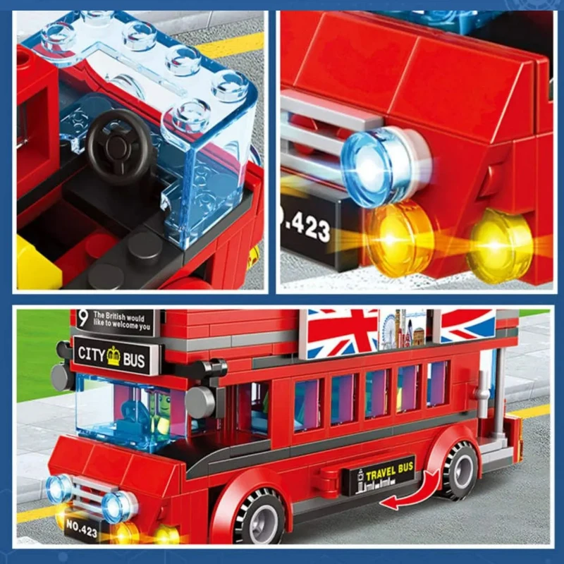 Город Лондон автобусная станция строительные блоки двухэтажные Лондонские