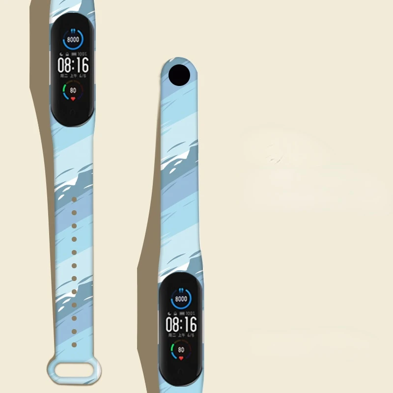 Камуфляжный ремешок для Mi Band 6 5 4 3 сменный силиконовый браслет Xiaomi Miband6 Miband5 Miband4