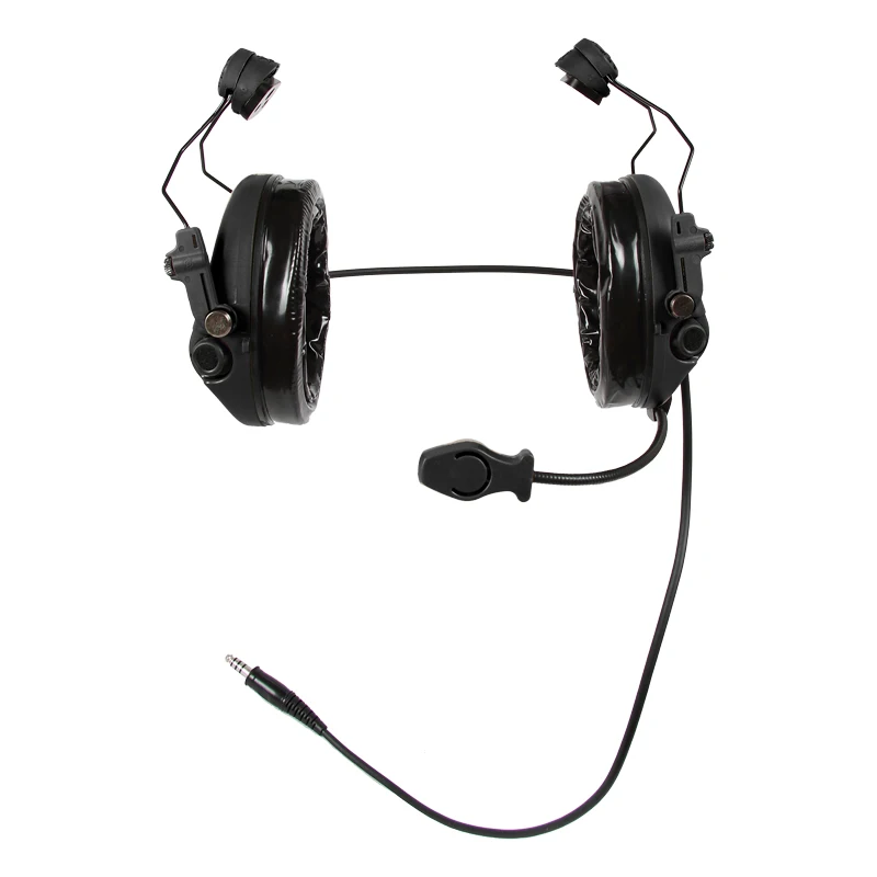 TS TAC-SKY TEAHEADSET Hi-Threat Tier 1 Noise Cancelling Pickup Shooting Headphones-BK Silicone Earmuffs Version