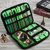 watch organizer case multifunction portable travel for watch strap band storage bag usb charger cable gadget case pouch box