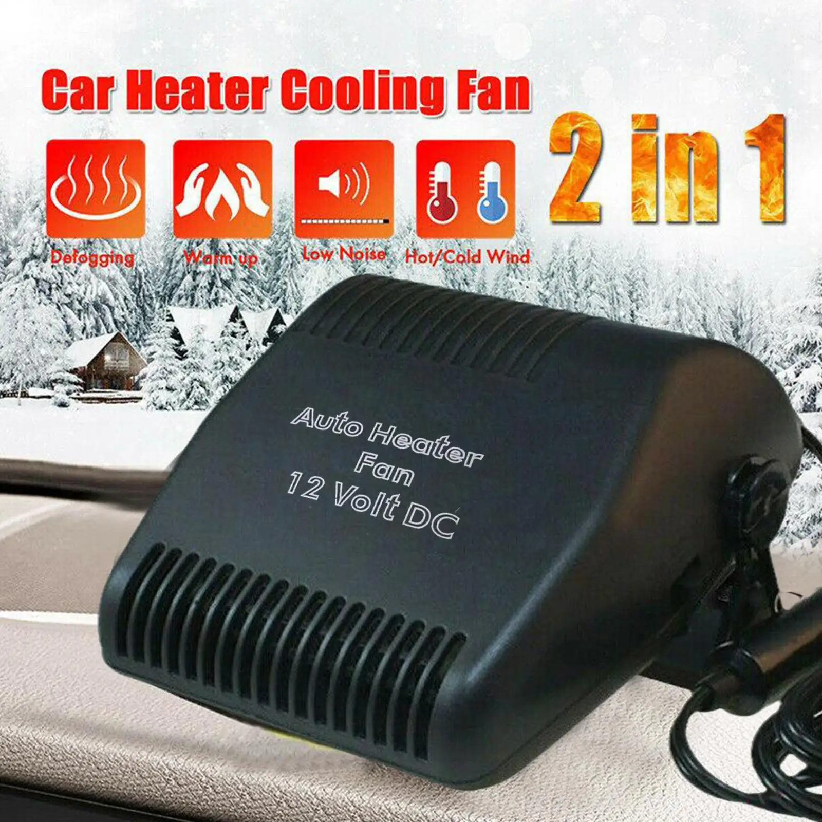 

150W12V Car Fan Heater Defroster Cooler Dryer Demister Outlet / Fan Auto Heating Hot Portable Wind Cold G7L7