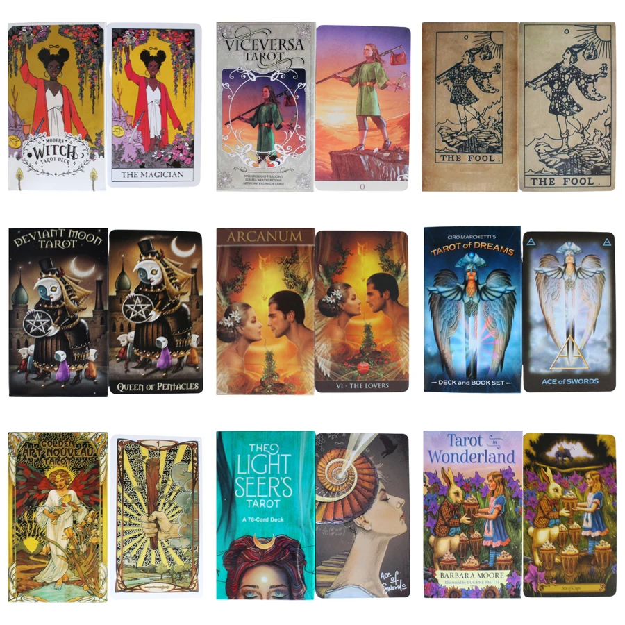 

78Card English Spanish language Tarot Oracle Cards Fate Divination Board Game Tarot And A Variety Tarot Paper Guide Book