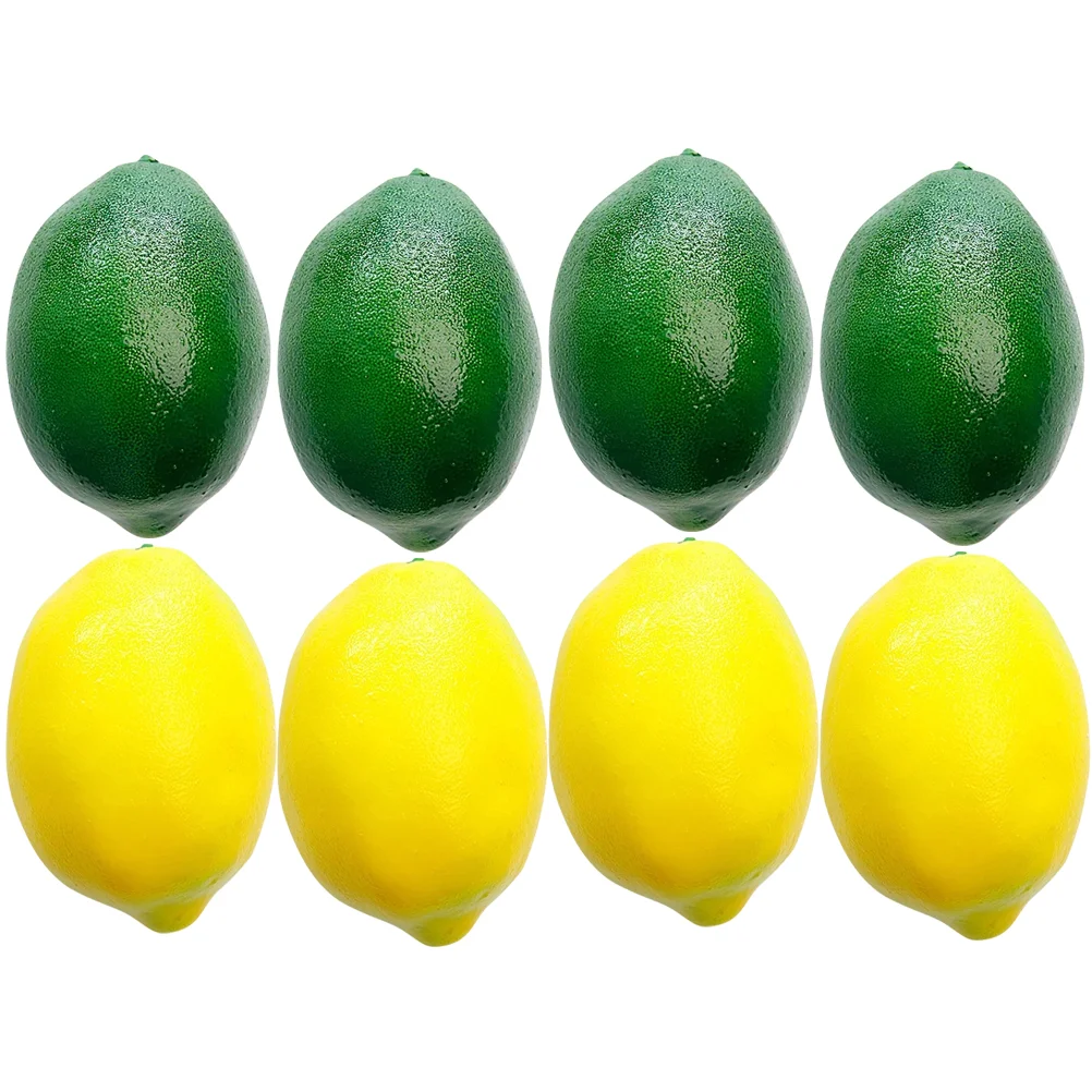 

8pcs Artificial Lemon Fake Lemon Lifelike Fruit Decorations Lemon Models