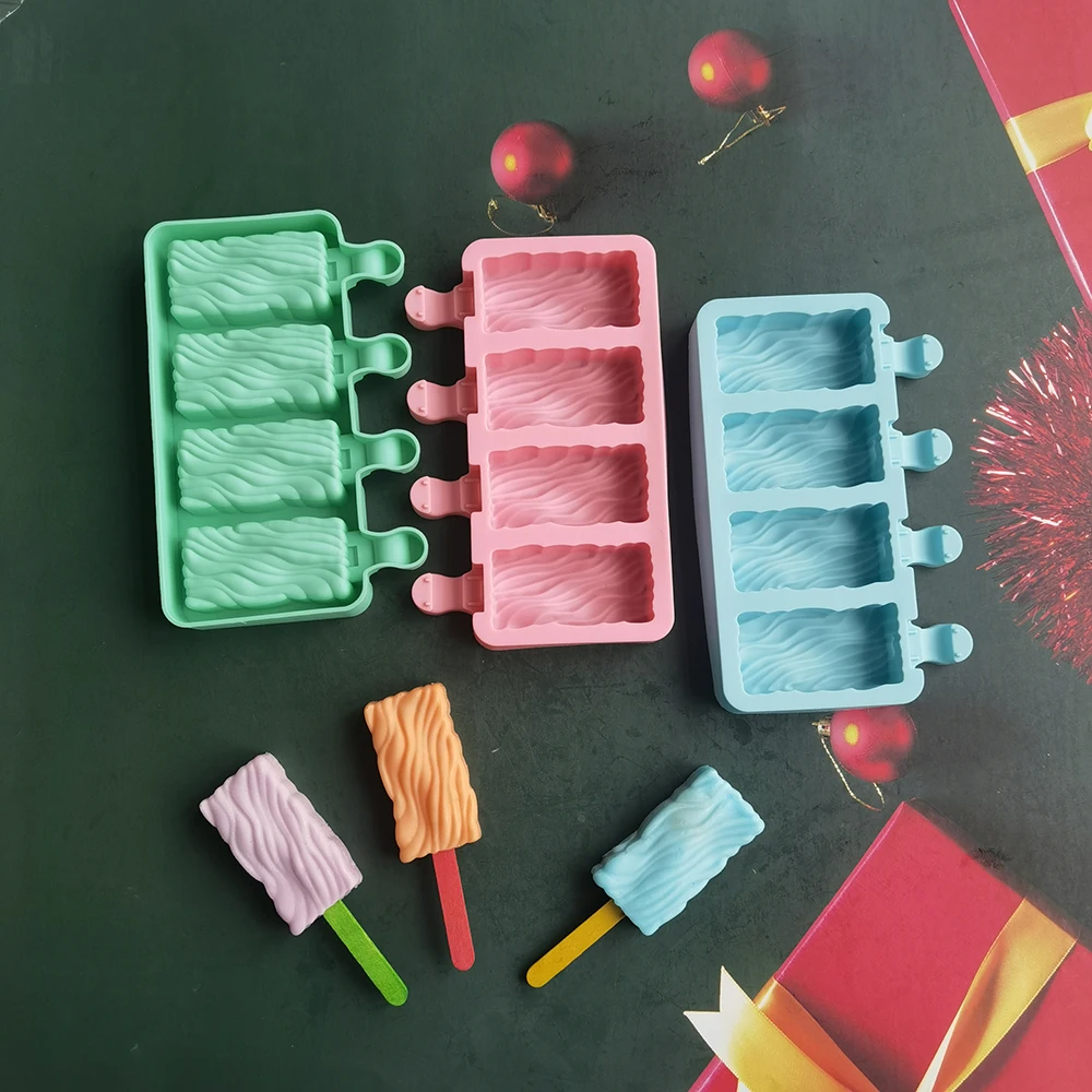 

Silicone Ice Cream Mold DIY Homemade Popsicle Molds 4 Cell Small Ice Cube Tray Popsicle Maker Ice Pop Chocolate Cake Mould Tools