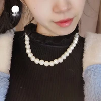 temperament simple pearl necklace ladies 8mm clavicle chain luxury and elegance necklaces jewelry pearl necklace love letter