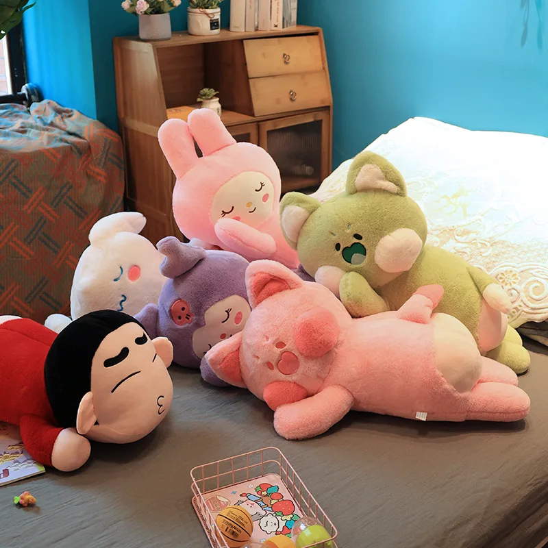 

Игрушка плюшевая Sanrio Kuromi Melody Crayon Shin-chan, аниме мультяшная Милая подушка для мальчиков и девочек, подарок на день рождения, 80 см