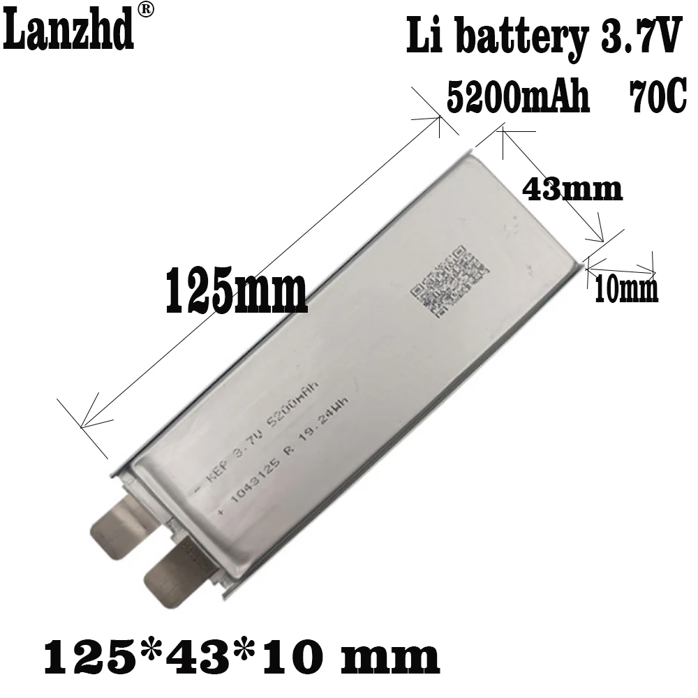 

1-10pcs New 3.7V 1043125 Replacement Battery Cell For 12V 24V 36V E-bike UPS Power Convertor Solar Light ignition