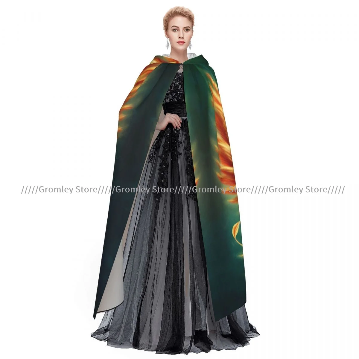 Магический Феникс плащ для взрослых с капюшоном средневековый костюм ведьма