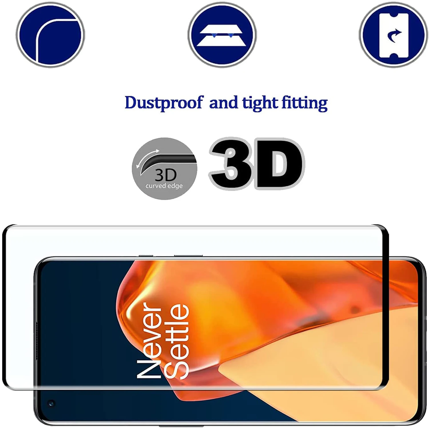 2/4Pcs 3D Curved Ultrasonic Fingerprint Tempered Glass For OnePlus 7 8 9 11 10 Pro 7T Pro Screen Protector Glass Film