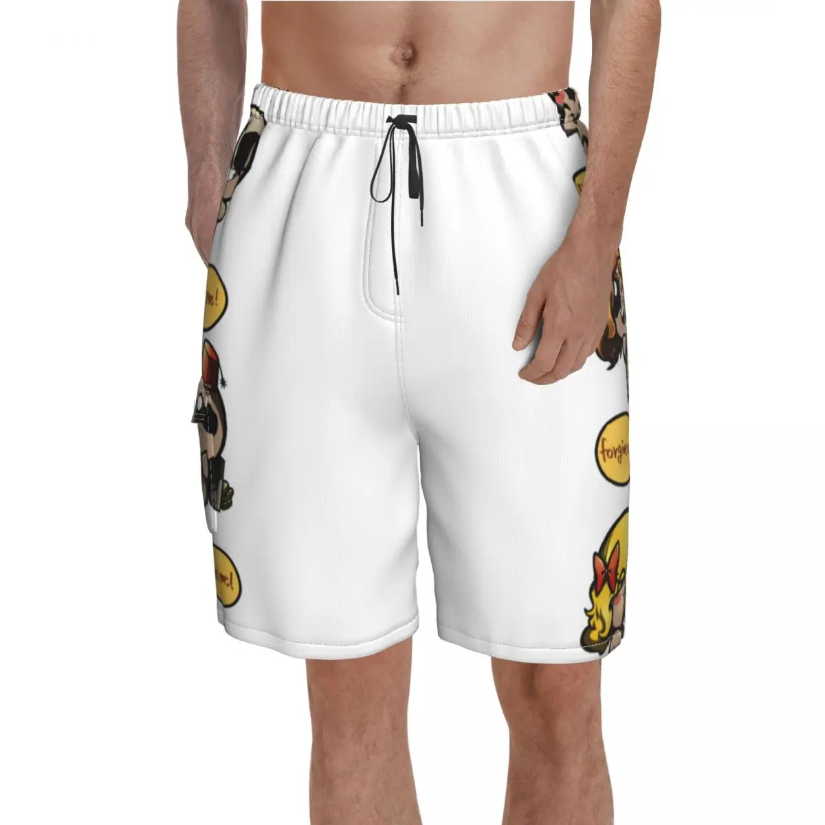 

Funny The Binding Of Isaac Board Shorts video game afterbirth wolf comic death Classic Beach Shorts Men Printed Plus Size Trunks