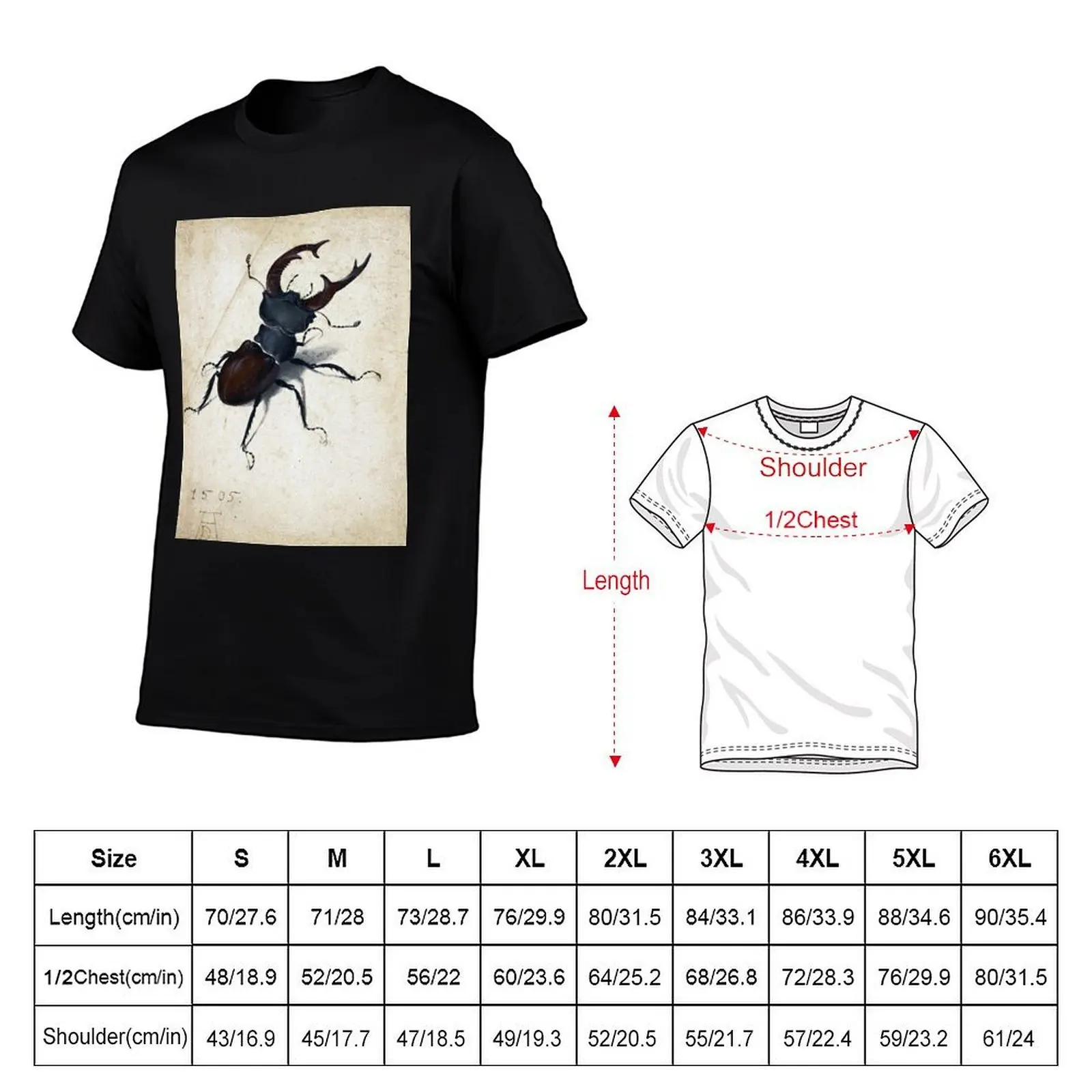 Футболка Albrecht Dürer Stag Beetle, больших размеров, базовая модель с коротким рукавом. (art.: 3920dd074ad26) - 3920dd074ad26