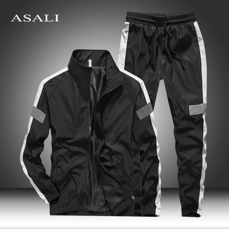 Мужской спортивный костюм в стиле хип-хоп комплект из 2 предметов куртка с