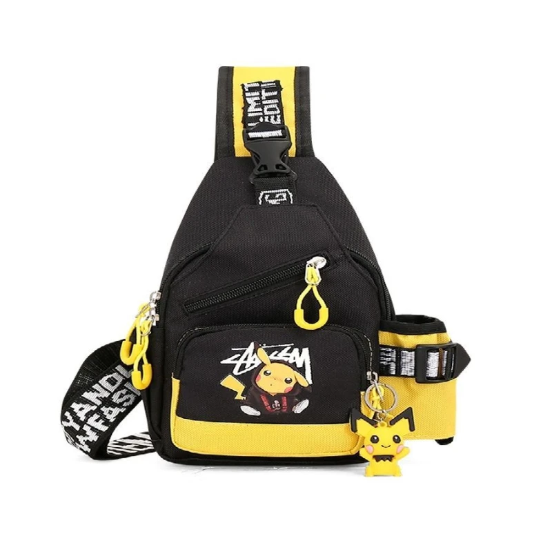 

Pokémon Pikachu Children's Messenger Bag Boy Handsome Rucksack Cartoon Chest Bag Cute Spring and Summer Travel Baby Bag
