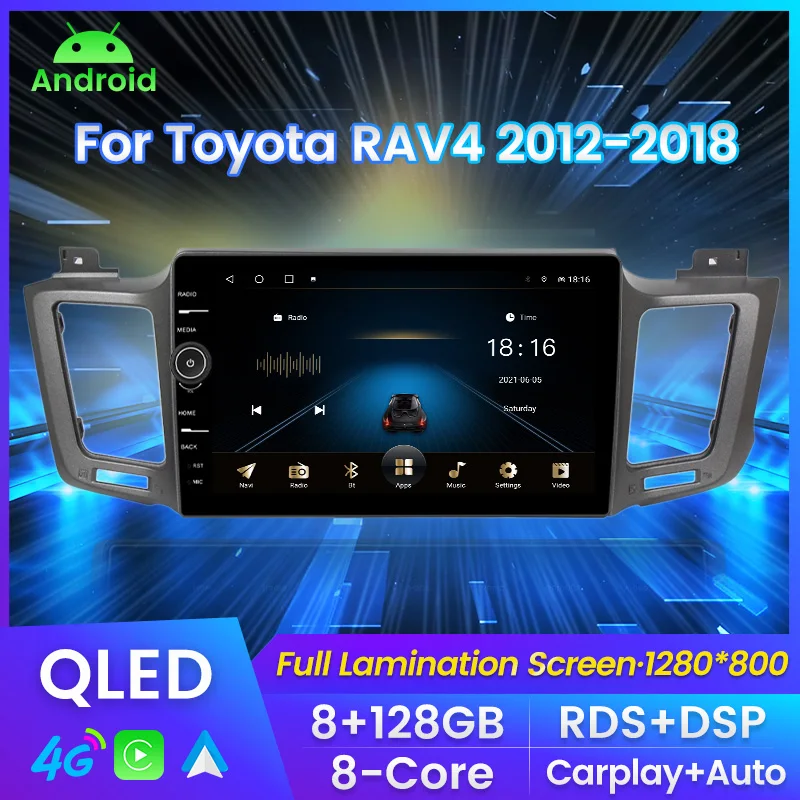 

MLEVOLIN QLED Android11.0 охлаждающий вентилятор SWC RDS 8 ядер 8G 128G DSP автомобильный радиоприемник для Toyota RAV4 2012-2018 GPS multimidia видеоплеер