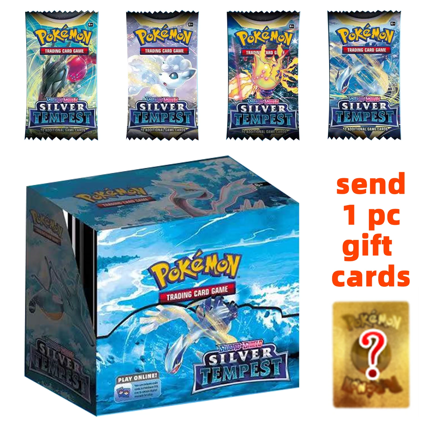 

Pokémon TCG: Sword & Shield Silver Tempest Booster Display Box (36 Packs) Cards Pokemon Game Kids Toys Drop Shipping Wholesale