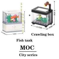 disney city series mini furniture fish tank compatible building blocks accessories toys kids educational toys friends