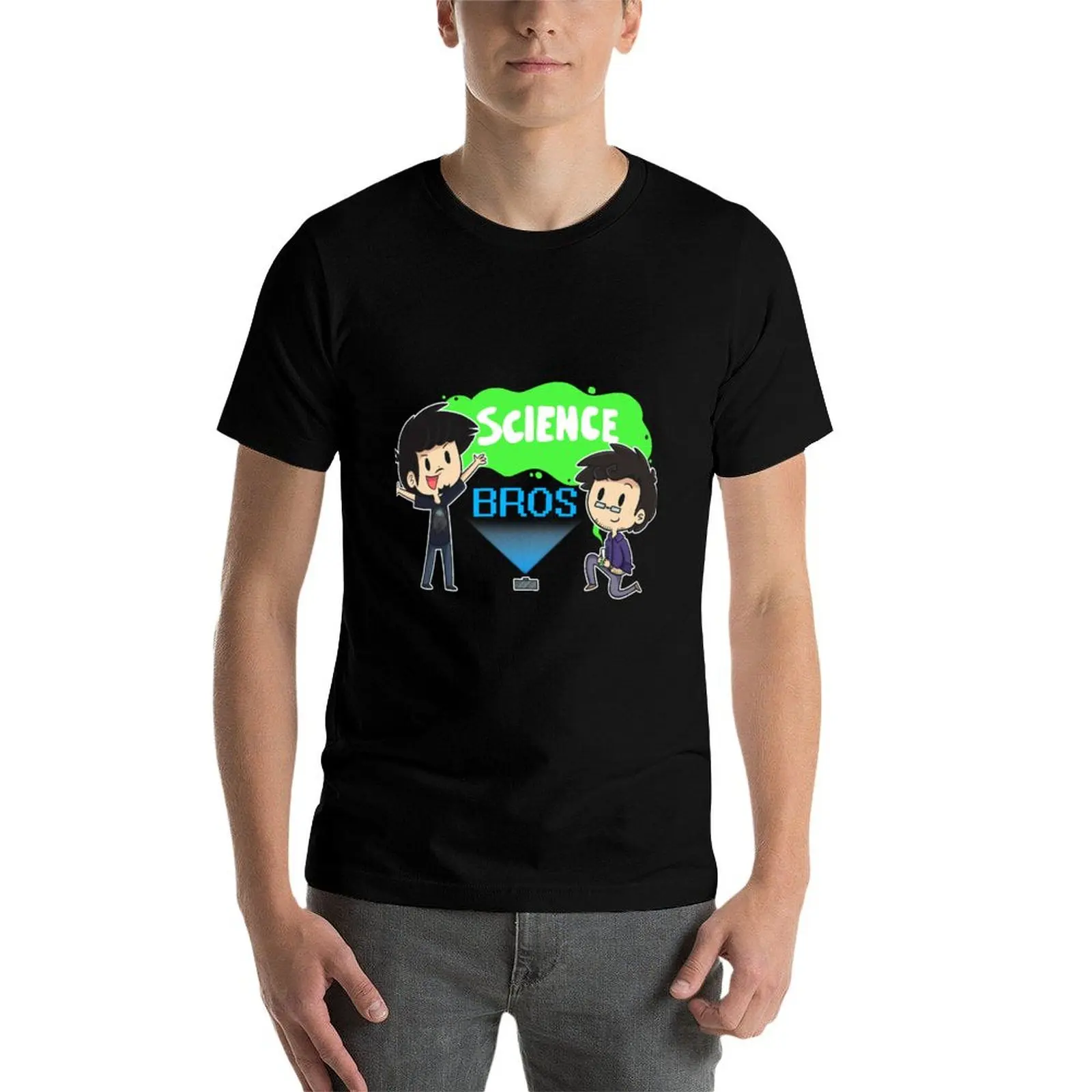 Фото Футболка Science Bros the Sequel, мужские футболки, хлопковая футболка, персонализированная футболка, мужская хлопковая футболка №4