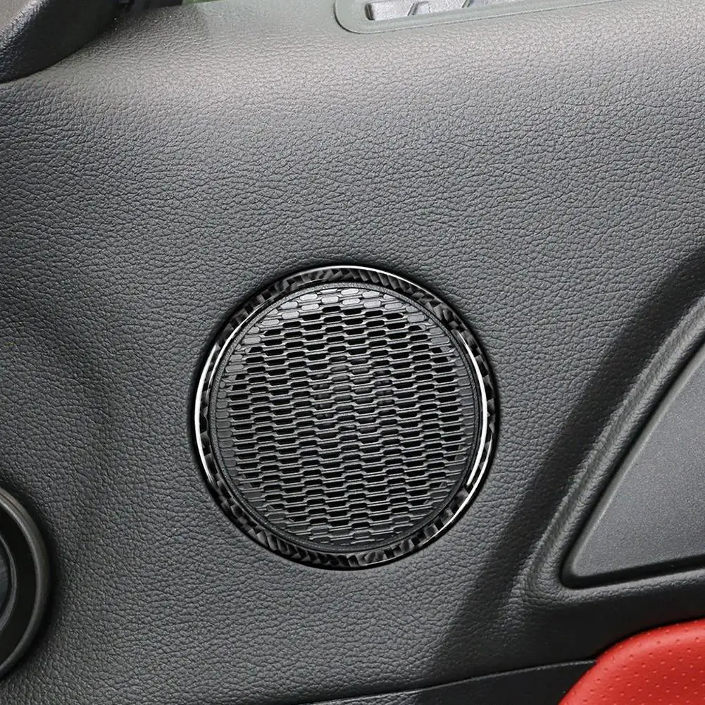 

2Pcs interior carbon fiber is suitable for Ford Mustang 2015-2019 car carbon fiber door horn ring sticker