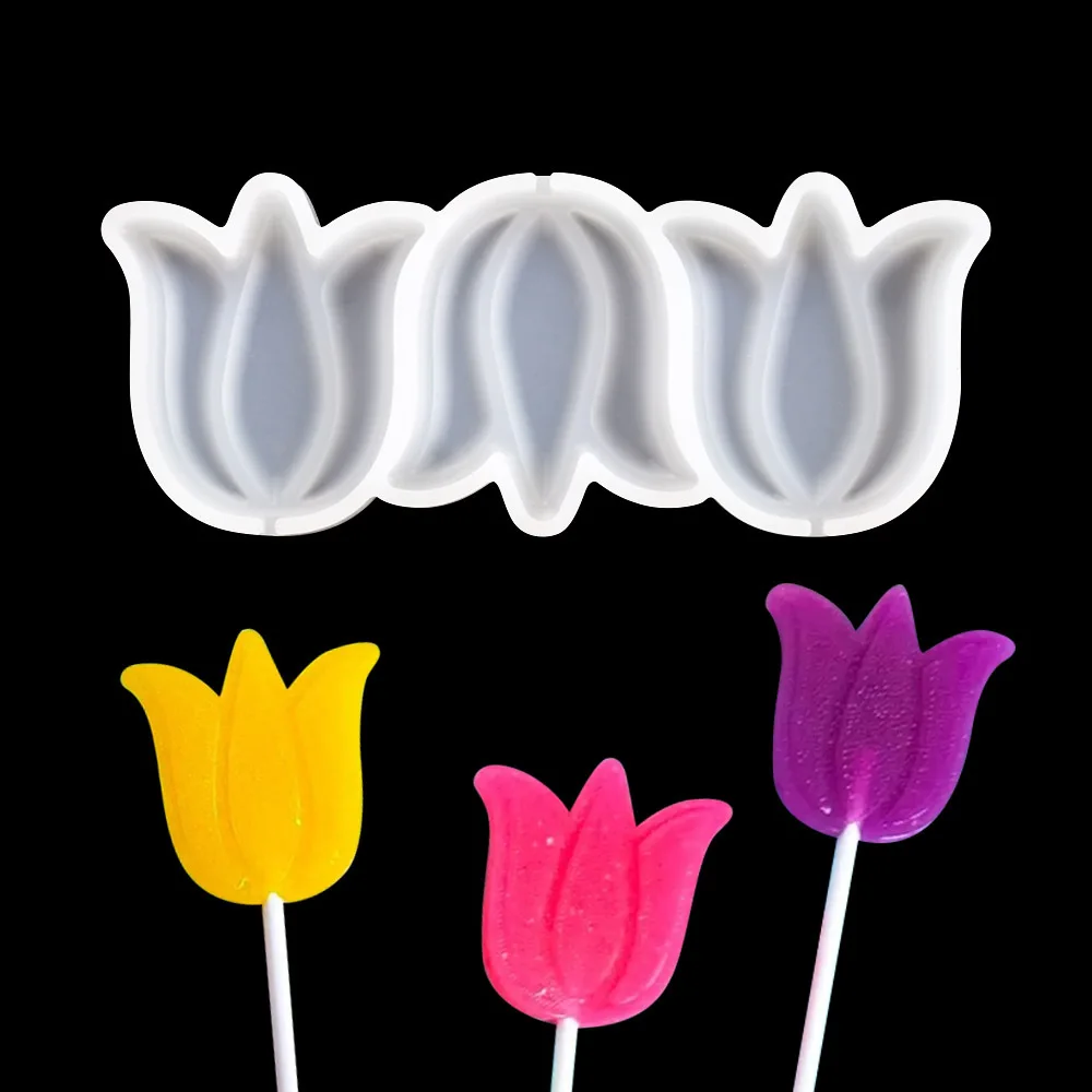 

Crown Tulip Glue Drop Lollipop Card Silicone Mold Fondant Biscuit Candy Chocolate Epoxy Resin Ice Molds DIY Homemade Cake Make