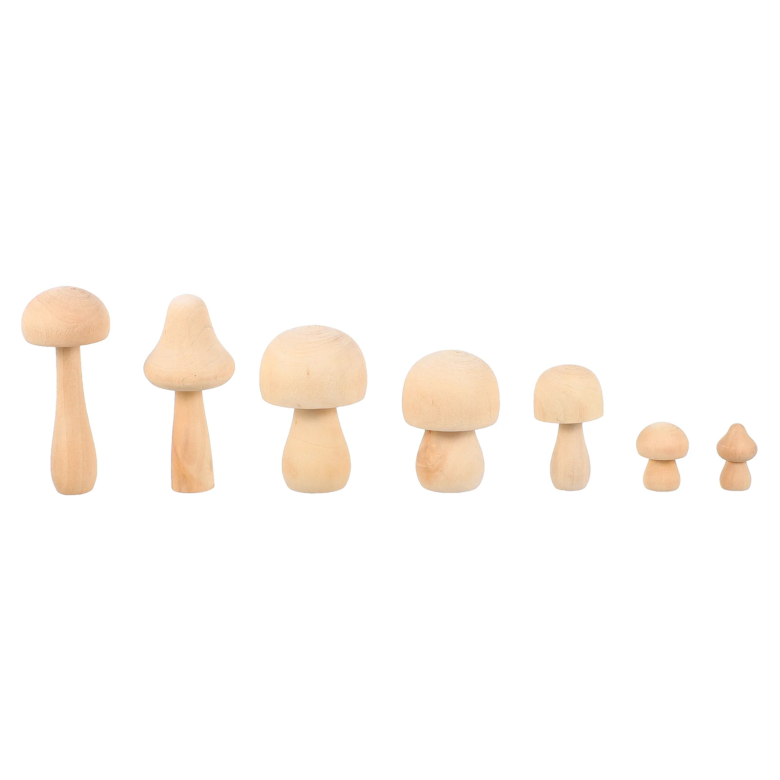 

7 Pcs White Germ Mushroom Wood Adornos Para Kids Graffiti Craft Drawing Hand Decor Handicraft Crafts Children Adornment