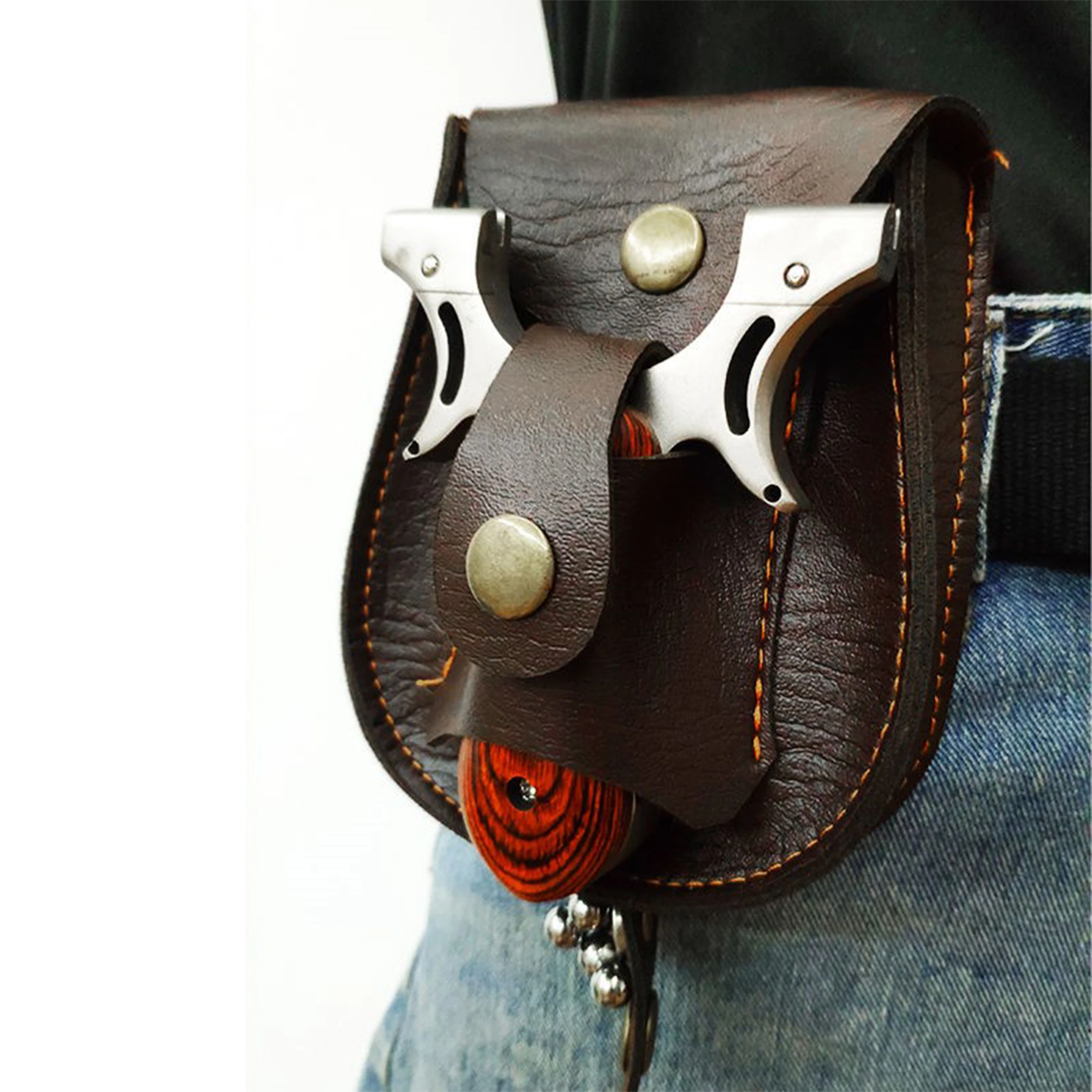 

Outdoor Steel Ball PU Slingshot Bag Easy Carry Durable Non-Deformable Hunting Slingshoot Pocket