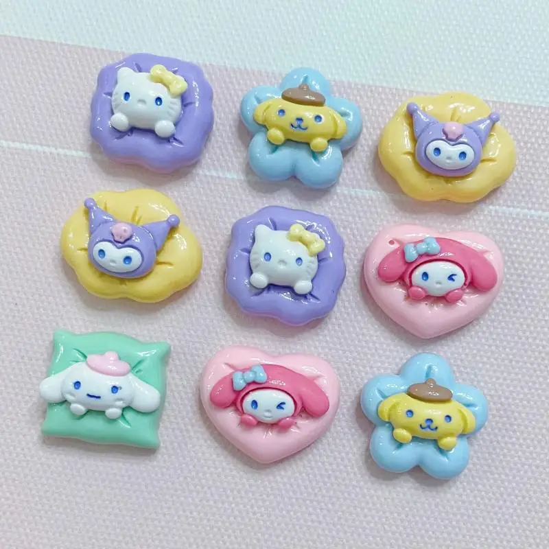 

10Pcs Kawaii Sanrio DIY Accessories Hello Kittys Y2K Kuromi My Melody Anime Cute Hairpin Phone Case Decoration Toys for Girls