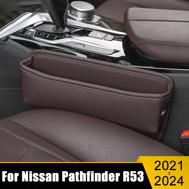 

For Nissan Pathfinder R53 2021 2022 2023 2024 Car Seat Crevice Storage Box Bag Multifunctional Built-in Cover Cup Organizer Case