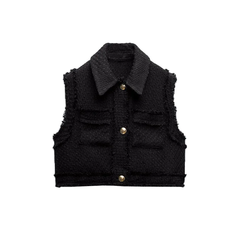 Осенний Новый женский жилет-поло без рукавов Маленькая приятная текстура
