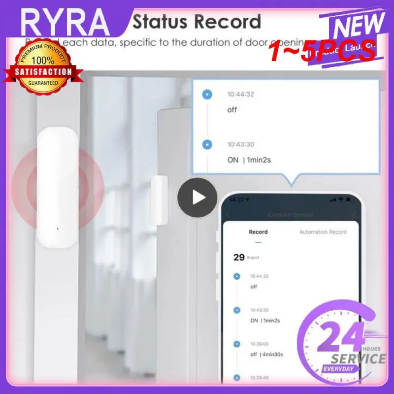 

1 ~ 5 шт. смарт-датчик Tuya с Wi-Fi для дверей и окон, магнитный детектор с открытым замком, приложение для умного дома, голосовое управление через Alexa Google Home Smart
