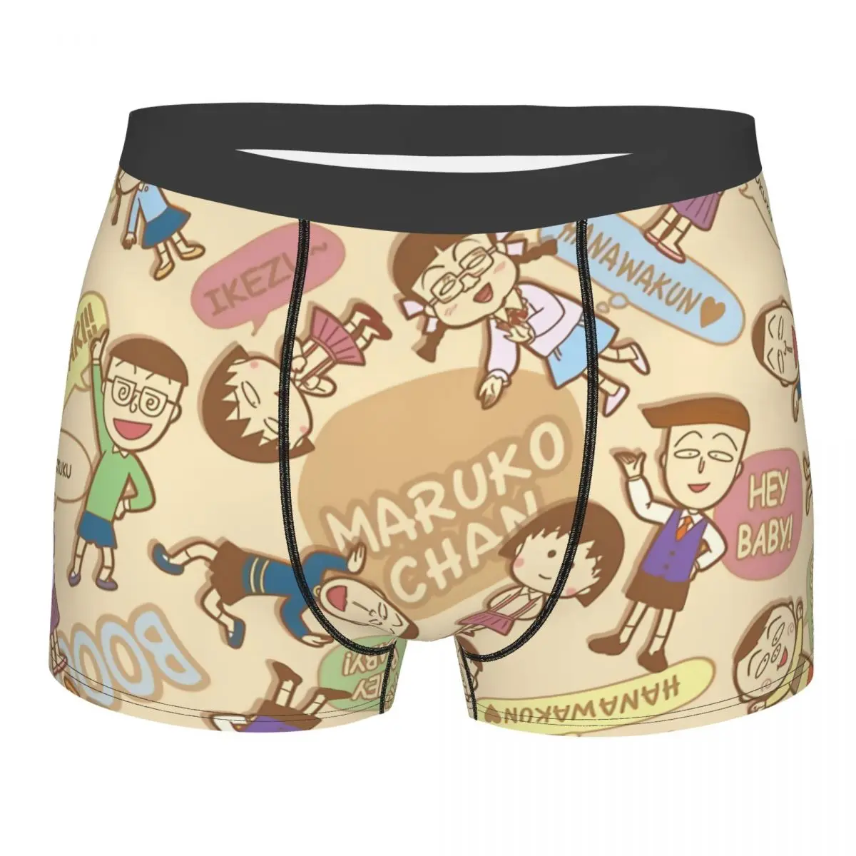 Characters Cheering Chibi Maruko Chan Manga Underpants Cotton Panties Men's Underwear Print Shorts Boxer Briefs