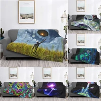 new alien super warm flannel personality blanket adultkids for sofa bed office