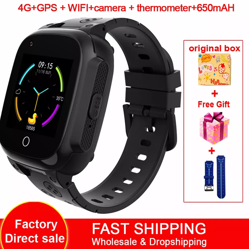 4G Smart Watch GPS WIFI SOS Location Thermometer Video HD Call IP67 Waterproof Camera SOS Kids Smartwatch Phone VS LT21