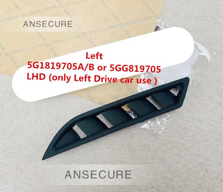 

Черная передняя панель LHD, вентиляционные отверстия, решетка для приборной панели, вентиляционное отверстие кондиционера для VW E-Golf 7 MK7 5G1819706 5G1819705