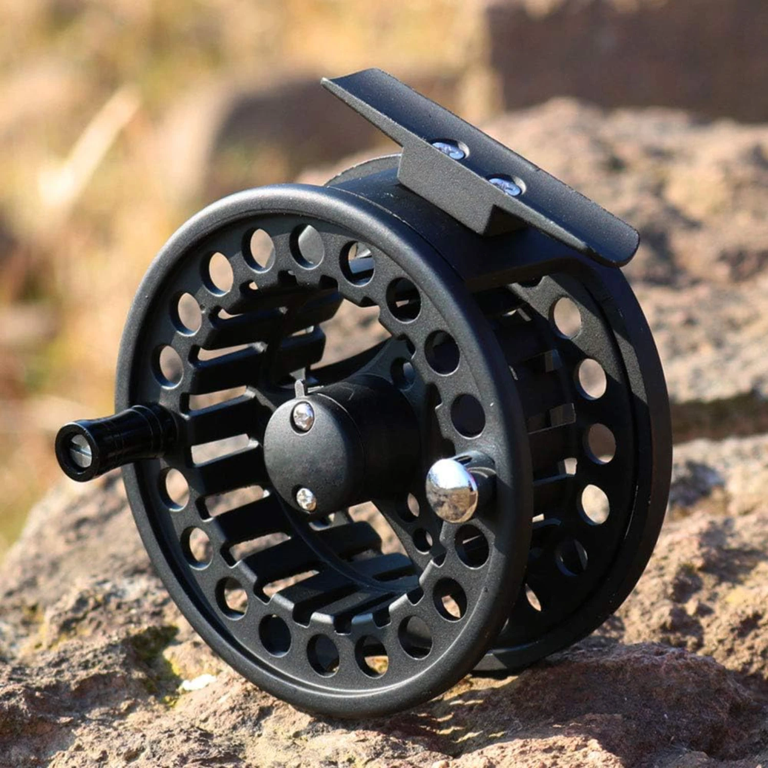 Durable High-Quality Blue Red Black and Silver Aluminum Alloy Fly Fishing Reel - Excellent Choice for Ice with Left a
