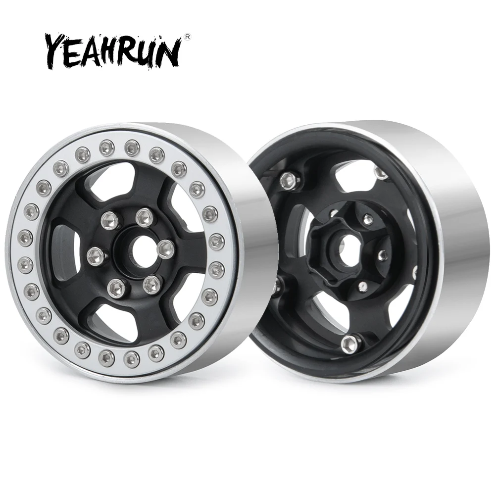 

YEAHRUN 1.9inch CNC Metal Alloy Beadlock Wheel Rims Hubs for Axial SCX10 TRX-4 1/10 RC Crawler Car Truck Accessories