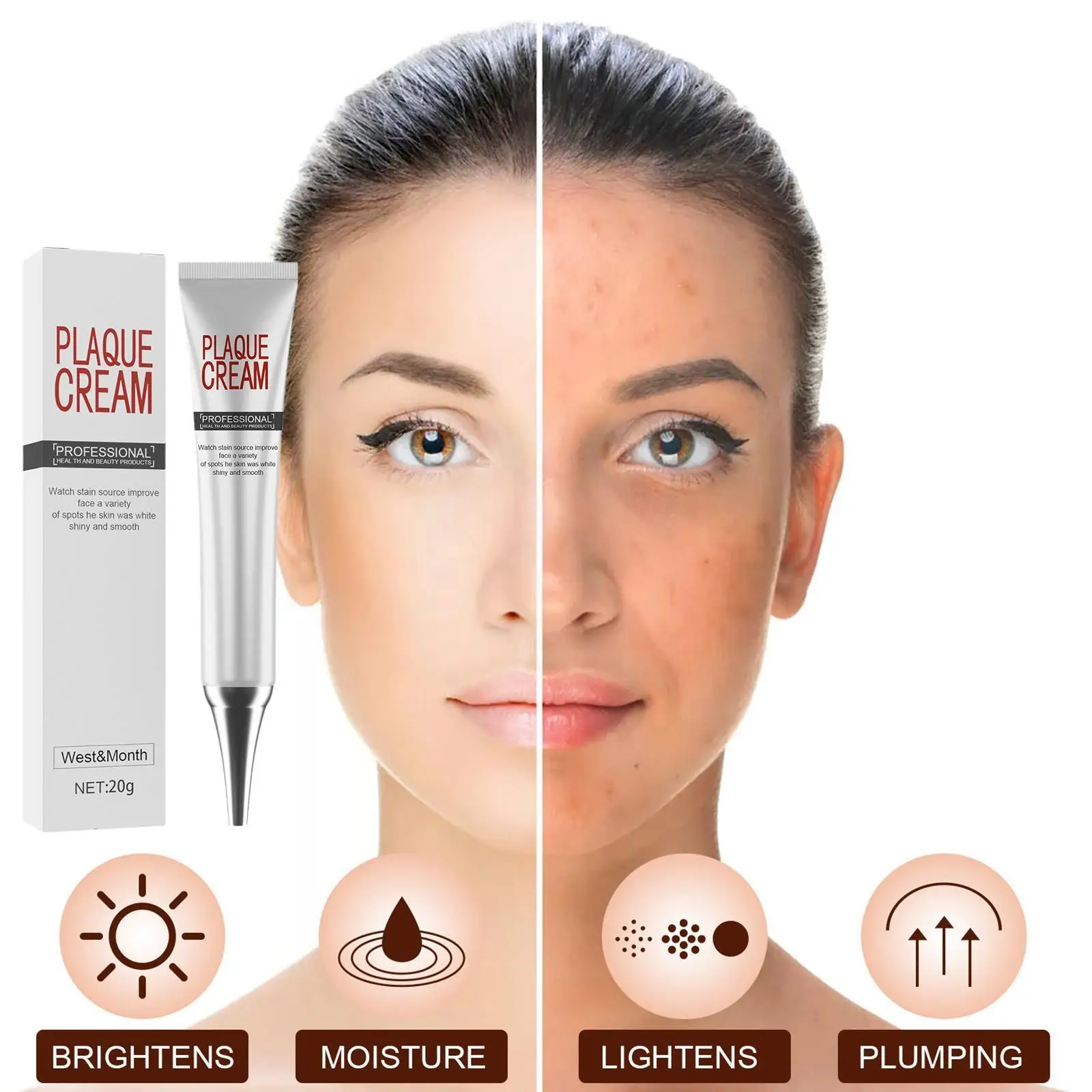 

20g Plaque Cream Moisturizing Whitening Brighten Cream Spots Dark Freckle Plumping Remove Cream C2m5