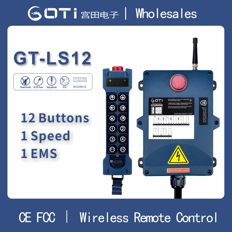 

Wholesales Industrial Remote Control GT-LS12 Alternative F24-12S 220V 380V 18-65V65-440V 12 Button One Speed for Hoist Crane