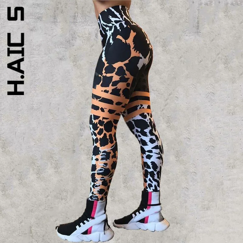 

H.Aic S Leopard Scrunch Clothing Tights Legging Women Push Up Women's Pants Gym Workout Leggings Female Yoga Pants Women